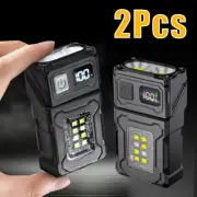 2/1Pcs Portable Flashlight Super Bright MINI USB Rechargeable LED Tail MagnetTor