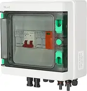 Victool PV Combiner Box 500V 32A Solar Combiner Box, 2 in 1 Out PV Solar Isolator for Outdoor Solar Panel Systems