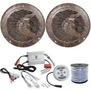 2 x Pyle PLMR60DK 6.5" Marine Speakers, 2-Channel Boat Amplifier, Speaker Wire