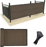 UPGRADE Balcony Privacy Screen Fence Commercial Shade Cover 3' x 16' with Ties Durable and UV Resistant Perfect for Deck Patios-Mocha, Customizable