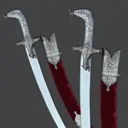 turkish kilij sword, Carbon Steel Saber, Wooden Sheath, Velvet Wrapped.