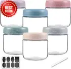 6x 12oz Mason Jars Airtight Glass Food Storage Containers for Oats Snacks Yogurt