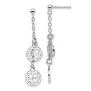 Sterling Silver Clover Dangle Post Earring