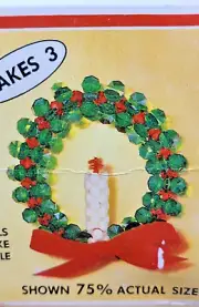 Fibre-Craft BEADED WREATH AND CANDLE Sequin Bead Vtg Christmas Ornament Kit