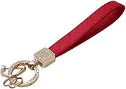 Microfiber Leather Car Keychain, Bling Diamond Keychains for Women, Car Key Fob Holder with 360 Degree Rotatable