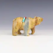 NATIVE AMERICAN ZUNI PICASSO MARBLE BEAR FETISH BY GABE SICE