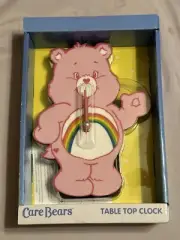 Care Bears Cheer Bear Analog Table Clock Pink Rare Find New In Box