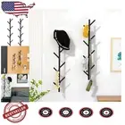 Sleek Modern Coat and Hat Rack – Wall-Mounted with 16 Hooks in Black Metal