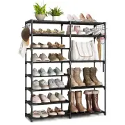 Metal Shoe Rack Tall Shoe Shelf, 8-Tier Black Boot Rack