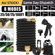 Flexible Expandable Garden Water Hose Pipe Car Wash W/ Spray Nozzle Gun 25-100FT