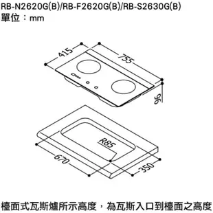 實體店面 出清特價 自取 林內 RB-F2620G(B) 檯面式蓮花二口爐 天然氣 2620