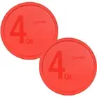 Pyrex 326-PC Red 4Qt Round Plastic Storage Lid Covers 2PK for Glass Mixing Bowl