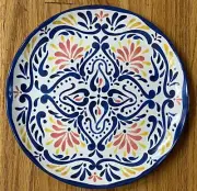 Cynthia Rowley Blue Red Yellow Medallion MELAMINE Side Plates Set Of 4