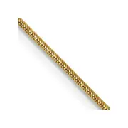 14K Yellow Gold 16 inch .9mm Round Snake with Lobster Clasp Chain Necklace