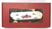 LENOX Winter Greetings Holiday Pierced Tidbit Tray Platter 12" Cardinal NIB
