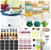 Complete Candle Making Kit with Electric Wax Melting Pot, DIY Wax Melting Set for Adult Beginners, Soy Wax for Candle Making, Full Scented Candle Kit for Art & Craft