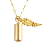 Electroplated Cat Cremation Urn Pendant Necklace for Ashes Pet Cremation Urn Necklace Passed Pet Keepsakes Ashes Holder Yellow