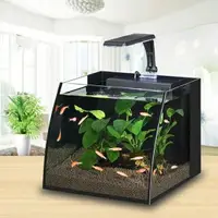 在飛比找樂天市場購物網優惠-生態魚缸 迷你家用小型客廳玻璃創意桌面生態魚缸水族箱懶人魚缸