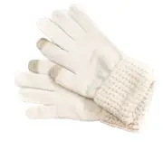 Style & Co Waffle-Knit Womens Shimmer Gloves Ivory OSFA