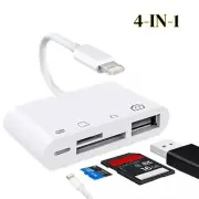 Portable 4 in 1 USB Camera SD TF Card Reader Adapter For iPhone iPod iPad IOS 12