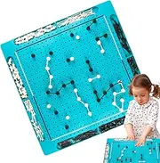 Black and White Chess Set - Multifunctional Chess Board Educational Toys - Chain Connection Educational Puzzle, Portable 2 Players Interactive for Children, Beginners