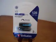 Verbatim 128GB Store 'n' Go V3 USB 3.0 Flash Drive - 2pk - Blue, Gray (70898)