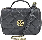 [Tory Burch] 153399 Willa Black With Gold Hardware Women's Mini Top Handle Bag, Black, Small