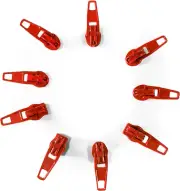 Zipper Pulls | 30 Pieces Metal Pulls for Nylon Zipper Repair | Size #3 (Red)