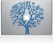 The Decal Guru Apple Tree Decal Vinyl Sticker, 15" MacBook Pro Light Blue