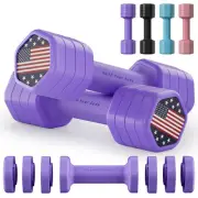 Adjustable Dumbbell Set of 2 4 in 1 Hand Weights for Women at Home 5 Lb Weight