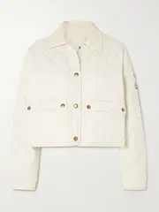 [Moncler] Moncler - Chitre Cropped Cotton-canvas Trimmed Padded Quilted Shell Jacket - Off-white - 2 2 Off-white
