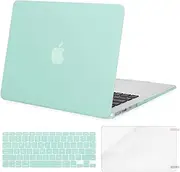 MOSISO Plastic Hard Shell Case & Keyboard Cover Skin & Screen Protector Compatible with MacBook Air 13 inch (Models: A1369 & A1466, Older Version 2010-2017 Release), Mint Green
