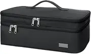 Travel Carrying Case for Hair Dryer, Heat-Resistant Hair Dryer Attachment Portable Storage Organizer Bag Travel Bag, Double-Layer Hair Accessories Tools Storage Bag