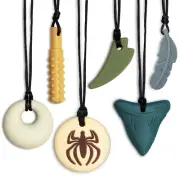 Chew Necklaces for Sensory Kids 6 Pack, Chewy Necklace Sensory Toys for Kids wit