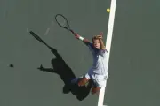 Swedish tennis player Stefan Edberg competing to reach the third r- Old Photo