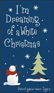Joanie 2 pc Stencil Dreaming White Christmas Frosty Snowman Crows Tree DIY Sign