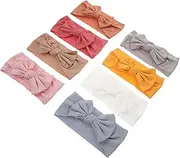 [Abaodam] 8 Pack Baby Knot Headbands Infant Head Wraps Newborn Hair Bands Bow Elastic Headband Bows Soft Striped Cotton Newborn Turban Bands