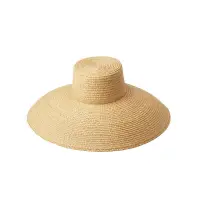 在飛比找樂天市場購物網優惠-草帽遮陽帽-平頂大帽簷簡約手編女帽子73zr55【獨家進口】