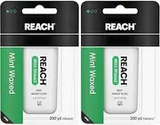 REACH Mint Waxed Floss 200 Yards (Pack of 2)