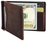 YBONNE Mens Slim Wallet with Money Clip Front Pocket RFID Blocking Thin Bifol...