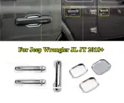 Handle Shell Door Bowl Cover Trim For Jeep Wrangler JL/ JT 18+ Chrome Exterior (for: Jeep)