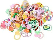Pack of 70 Hair Bobbles Girls Set, Colourful Elastic Hair Bobbles, Children's Baby Hair Accessories, Multicoloured Soft Scrunchie Small for Girls Children Toddlers Baby