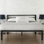 Istyle Simmons Double Bed Frame Metal Grey Black