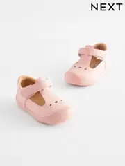 Pink Wide Fit (G) Crawler T-Bar Shoes (N09153) | $46