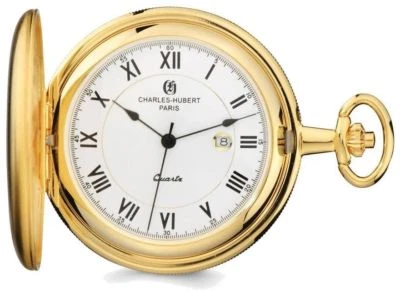 Charles Hubert Gold-Finish White Dial Pocket Watch XWA4353