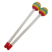1Pair Rainbow Foam Head Drum Mallets Drumstick for Snare Bass Toy Drum Xylophone