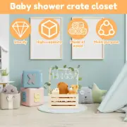 Baby Shower Crate Closet Easy Assembly Wood Baby Shower Basket with Handle guvKf