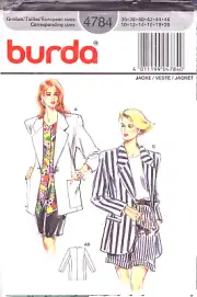 Burda 4784 ~ Sizes: 10-12-14-16-18-20 ~ Misses' Jackets