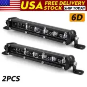 2X 7inch Slim LED Work Light Bar Spot Flood Driving Fog Truck SUV ATV Offroad
