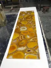 Yellow Agate Stone Kitchen Dine Table Geode Table Top Agate End Table Home Decor